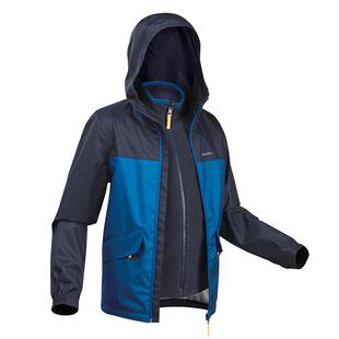 迪卡侬儿童三合一冲锋衣外套抓绒春冬季男童女童保暖防风防水KIDS