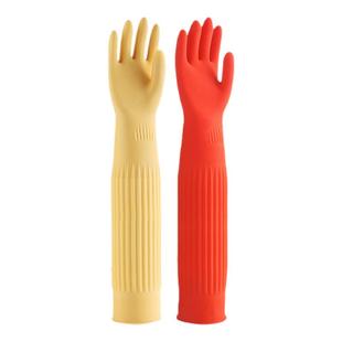 东方红55CM加长餐饮家务洗碗乳胶手套橡胶厨房耐用型女防水袖套