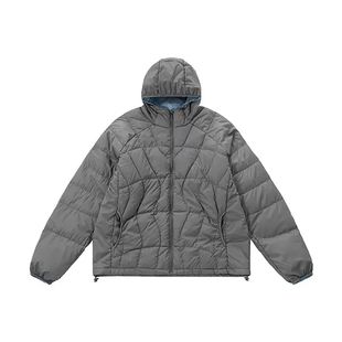 BurnBro可收纳轻薄保暖90白鸭绒连帽羽绒服男女冬户外面包服外套