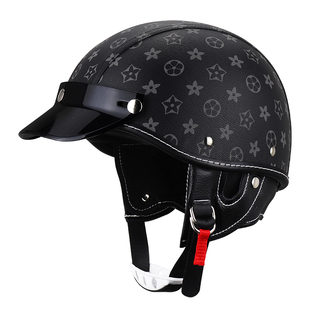 3C美式复古摩托车头盔巡航机车半盔电动电瓶车安全帽四季骑行瓢盔