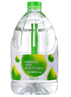 屈臣氏蒸馏制法饮用水蒸馏水瓶装水支装水(可稀释酒精) 4.5L*1瓶