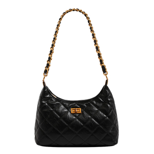 香港代购小香风托特包包女式2025新款秋冬法式菱格链条单肩斜挎包