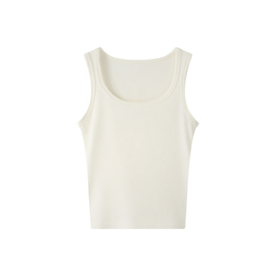 小禾【肯豆背心】桑蚕丝棉亚麻螺纹清爽顺滑质感透气内搭打底背心