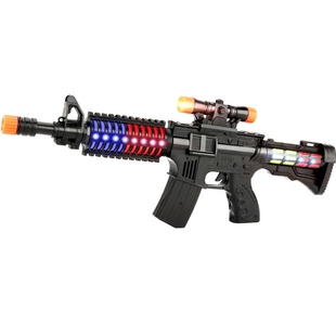 儿童电动玩具枪声光冲锋枪带音乐男孩6仿真宝宝1一3岁机关枪男童4