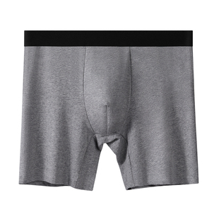 雅鹿纯棉加长款内裤男士防磨腿运动大码男生四角短裤头平角一片式