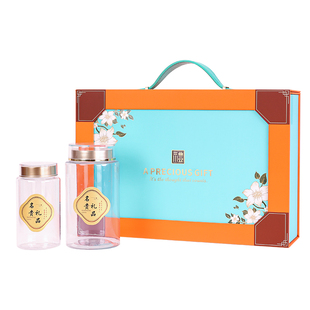 高档新年西洋参花旗参高丽参三罐装礼盒灵芝孢子粉双瓶礼盒空盒