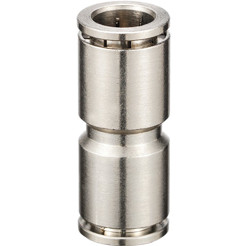 气动镀镍接头PU/PE/PM4 6 8 10 12 14 16管道型快插快速气管接头