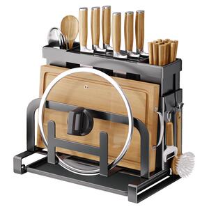 厨房刀架多功能置物架放菜刀菜板架子锅盖砧板筷子刀具收纳架一体