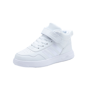 高帮儿童鞋滑板鞋男童白鞋女童小白鞋篮球鞋小学生白色运动鞋春秋