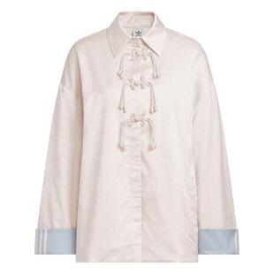 新中式提花休闲宽松运动夹克外套女装春季adidas阿迪达斯三叶草