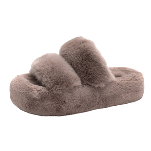 TUSCANS秋冬季可外穿毛毛拖百搭保暖厚底防滑兔毛女拖鞋时代双鱼