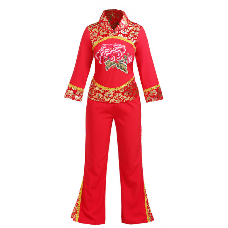 秧歌服装演出服女成人2026新款中老年扇子舞民族舞蹈广场舞服套装