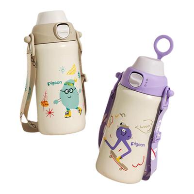 贝亲儿童水杯吸管直饮两用保温杯男女孩幼儿园上学专用3岁品牌