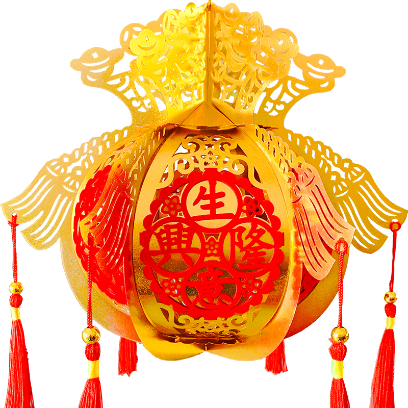 新年燈籠金箔春節(jié)喜慶大紅福字掛飾元宵手工商場門店陽臺裝飾用品