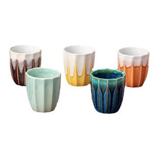 美浓烧日本进口色釉陶瓷茶杯家用小清新窑变杯子送礼专用精美套装