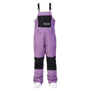 滑雪裤背带款男女单板雪裤抗寒防风防泼水 膝部加固耐磨透气排湿