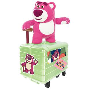 俐噢玩具迪士尼Disney草莓熊行李箱盲盒植绒潮玩摆件可动手办