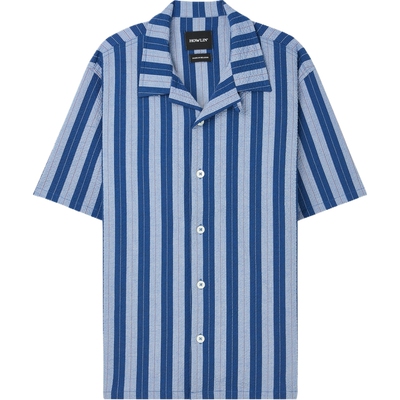 【折扣】Howlin男古巴领条纹泡泡纱短袖衬衫