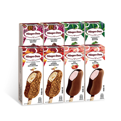 【冷链到家】哈根达斯冰淇淋8盒巧克力草莓多口味脆皮条