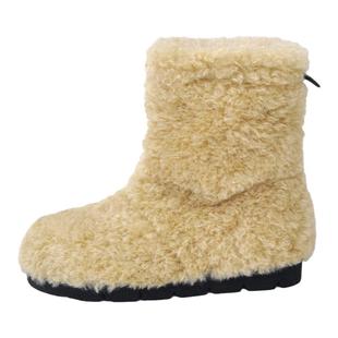 BRUSHGIRL冬季毛茸茸靴子东大门韩国白色保暖森系雪地靴短靴东北