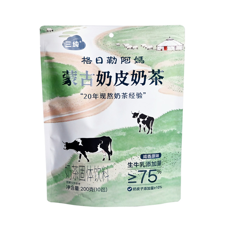 三纯蒙古奶茶内蒙奶茶冲饮原味咸味袋装鲜奶奶茶粉牛乳茶营养早餐