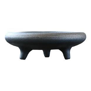 剑山中式插花器皿陶瓷插花圆盘日式小原流花器禅意盆景花盆花盘