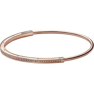 Pandora潘多拉Pavé密镶经典手镯素镯叠戴气质礼物