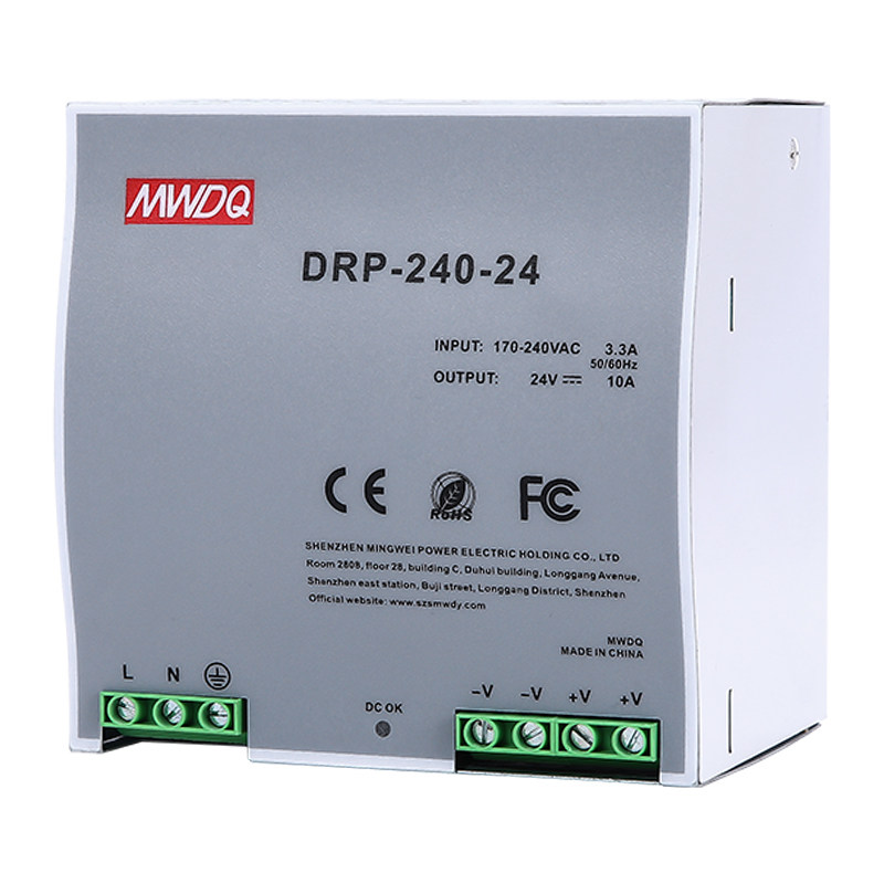 开关电源DRP-240-24 导轨式直流24V10A 240W卡轨安装开关电源