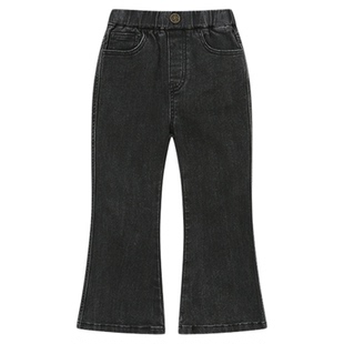 RBIGX瑞比克童装秋季新款复古水洗微喇修身弹力女童牛仔裤