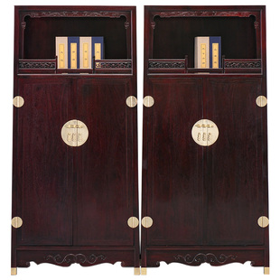 贡艺名居赞比亚血檀万历柜 中式亮格柜 实木书柜储物柜橱边柜原木