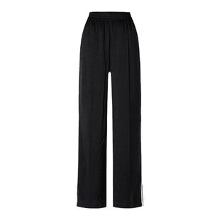 IMM尹默春伊士曼醋酯纤维Naia黑色运动休闲直筒长裤女