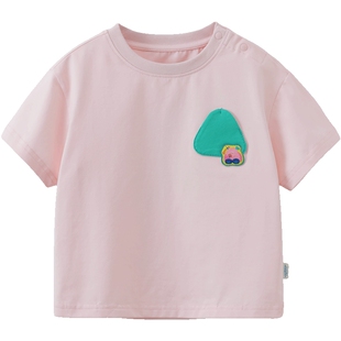 [10A抗菌凉感]齐齐熊宝宝t恤短袖夏款男童半袖儿童装上衣2026新款