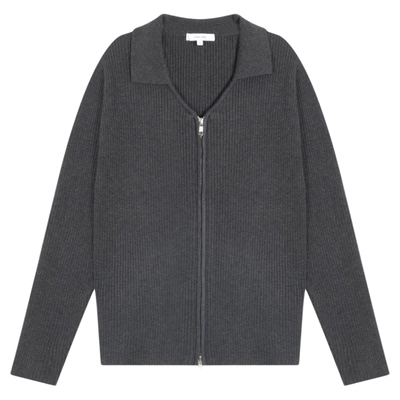 GLOBAL WORK 针织衫女25冬季新款拉链V领罗纹长袖针织毛衣598029