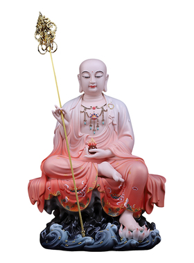 陶瓷南无大愿地藏王菩萨佛像摆件