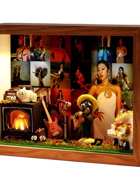 吉克隽逸周边相框礼物生日创意玄关收纳摆件桌面礼品明星演唱会