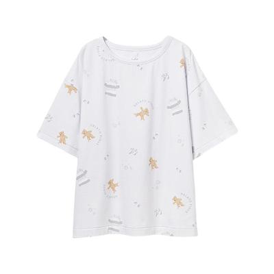 gelato pique春夏女睡衣满印小熊圆领短袖T恤PWCT251288