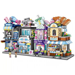 LOZ街景积木 小颗粒拼装玩具益智迷你商业街拼小熊店 火锅店