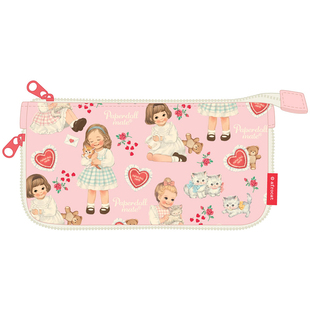 afrocat 韩国可爱笔袋卡通洋娃娃防水拉链立体大容量学生文具包袋