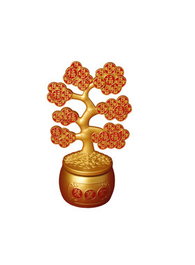 可旋转聚宝纳财摇钱树摆件送礼