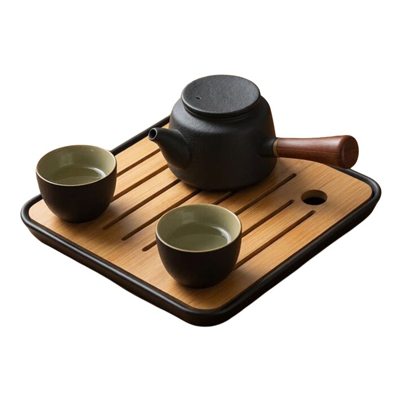 小型办公室个人侧把泡茶壶小茶杯