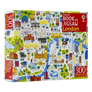 Usborne拼图游戏系列伦敦 英文原版 London picture book and jigsaw 世界地图拼图 地理早教益智力开发玩具礼盒装 内含300片拼图