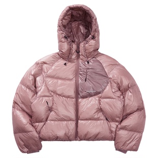 瞬时山野Monterest逐光户外800蓬90白鸭绒绗线连帽羽绒服面包服女