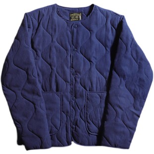 冬季绗缝美式复古M65军事风棉衣工装水洗做旧内胆无领长袖外套潮