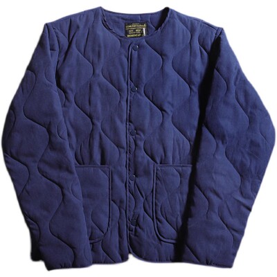 冬季绗缝美式复古M65军事风棉衣工装水洗做旧内胆无领长袖外套潮