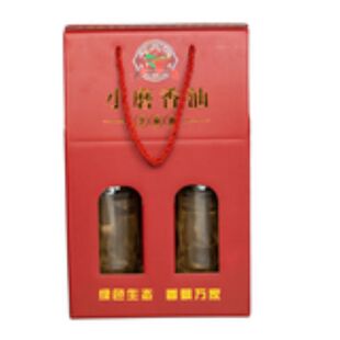 两瓶装小磨香油礼品盒通用纸箱包装石磨现货芝麻油定制手提礼品盒