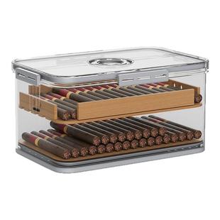 雪茄保湿盒雪松木箱柜醇化养烟盒加湿器大容量套装工具乐扣雪茄盒