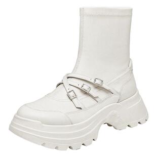 杨幂同款思加图新款朵拉鞋Dora弹力靴厚底瘦瘦靴EAH11DZ4