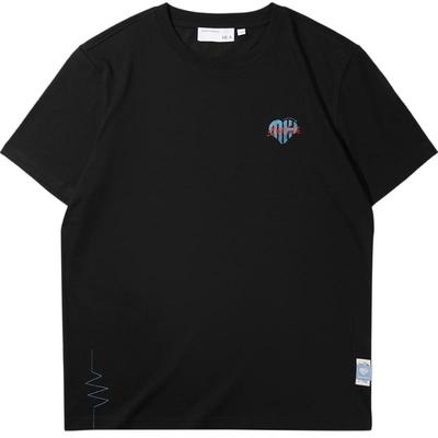 海澜之家刺绣舒适圆领短袖上衣男