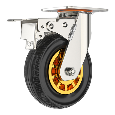 承重万向轮轮子大全橡胶静音重型脚轮3568寸小手推车拖车轮滑轮