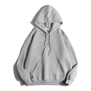 重磅硬挺百搭连帽卫衣男生春季oversize刺绣帽衫外套男装长袖上衣